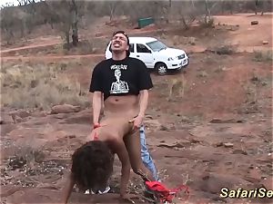 thin african cougar outdoor boinked
