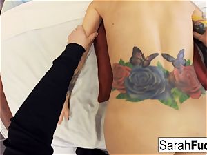 Sarah gets a red-hot point of view massage and screw